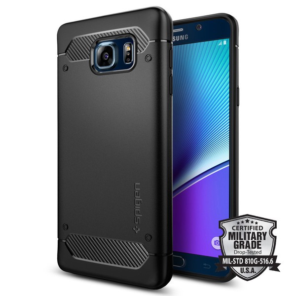 

Spigen Galaxy Note 5 Case Capsule Ultra Rugged Black Carbon Fiber Casing