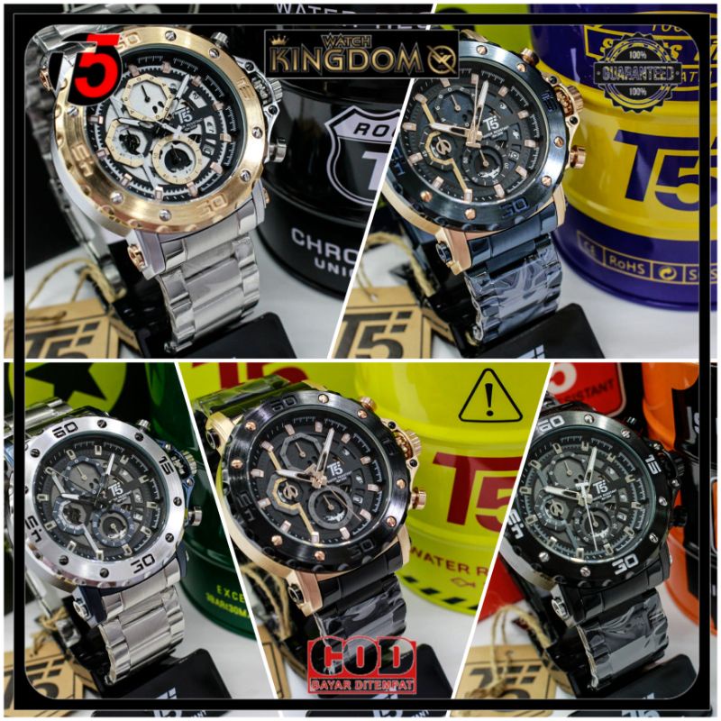 Terbaru Jamtangan pria New T5 H 3723G Original, chronograph stopwatch, Water resist include box