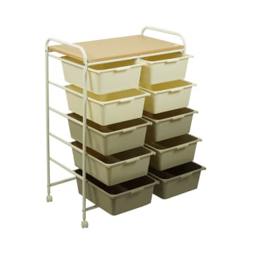 informa Rak mainan Roda Rak Troli 5 Susun Dengan 10 Ruang Penyimpanan