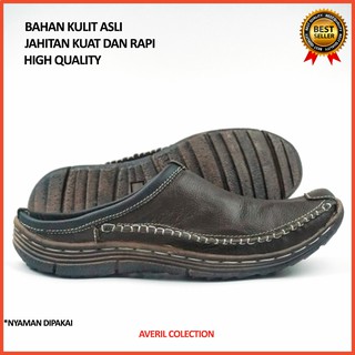 Sendal Sepatu Pria BS01 Sepatu Sandal  Bustong Slop Kulit  