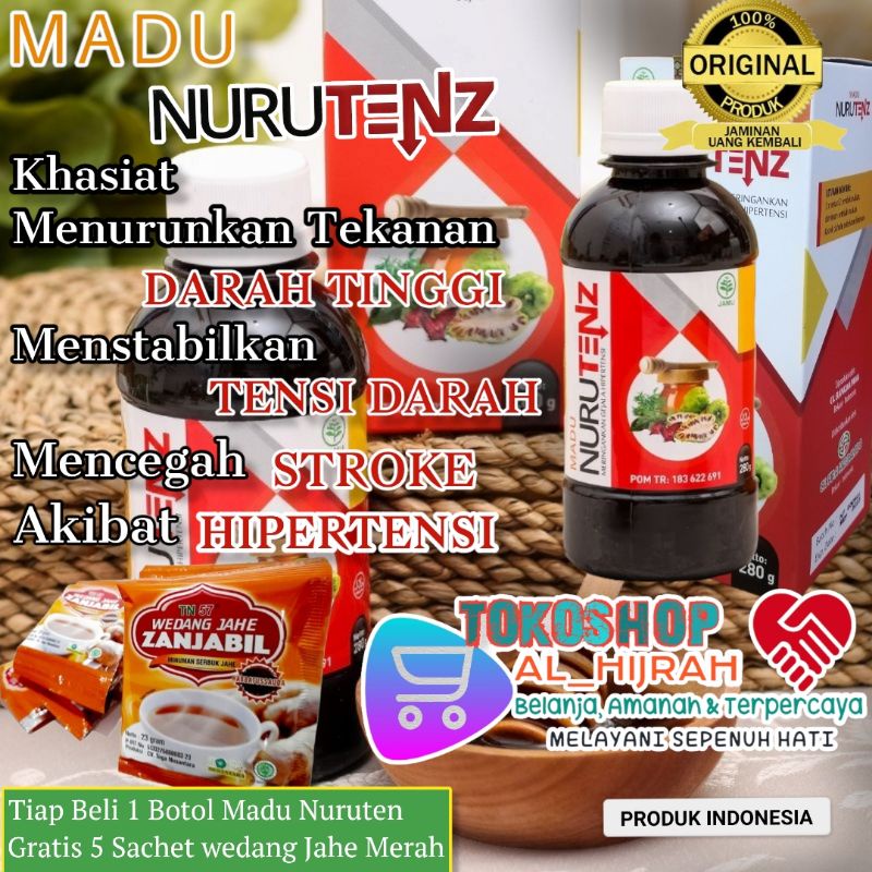 

MADU NURUTENZ OBAT PENURUN DARAH TINGGI ORIGINAL (Gratis 5 Sachet Wedang Jahe Merah)