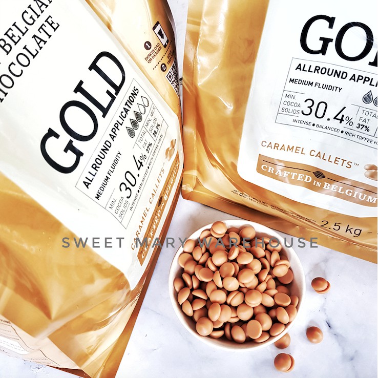 

Callebaut Gold Caramel 500gr Chocolate Couverture 30,4% 500gr Cokelat Emas Karamel Callebaut Gold