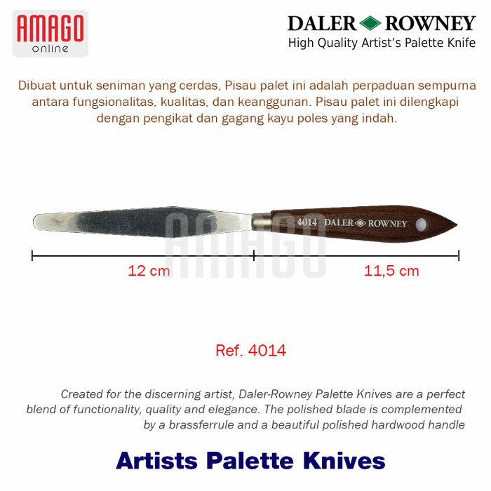 

Pisau Palet DALER-ROWNEY - Artists Palette Knife - No 14 - 803004014