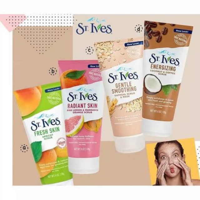 St. Ives Scrub 170 ml BLACKHEAD CLEARING / APRICOT / OAT MEAL / RADIANT / COCONUT