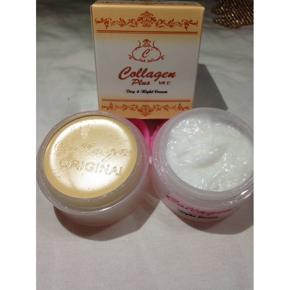 CREAM COLLAGEN SIANG DAN MALAM ORIGINAL (Holo Perunggu) Krim Colagen Pencerah Wajah Kolagen Krem