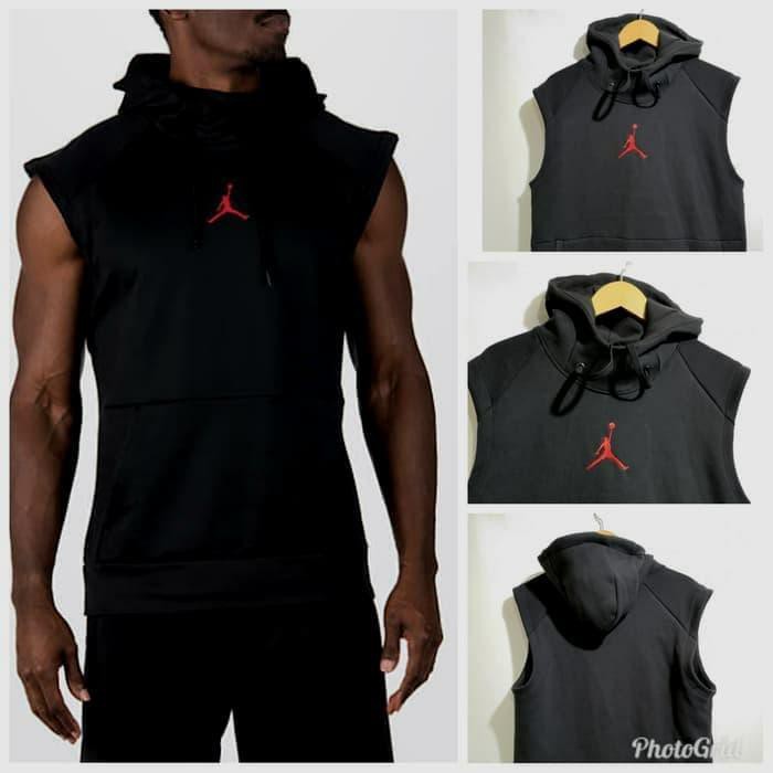 promo HOODIE JORDAN BRAND SLEEVELESS HITAM LOGO MERAH GRADE ORIGINAL Limited