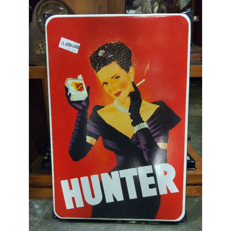 Papan Iklan Enamel Hunter Asli