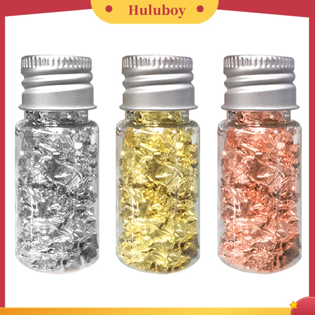 Huluboy Huluboy♡ 3 Botol Kertas Foil Warna Emas Multifungsi Untuk Manicure