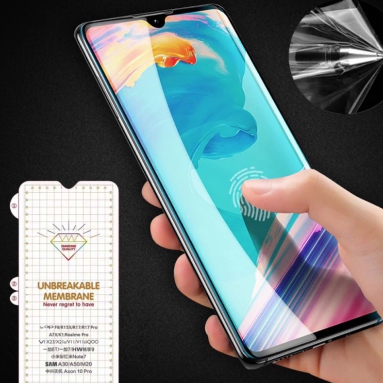 SAMSUNG A33 A53 A73 M52 M22 M32 M62 A22 4G A22 5G ANTI GORES HYDROGEL DEPAN CLEAR BENING, ANTI GORES GEL LENTUR SCREEN GUARD FULL COVER PELINDUNG LAYAR