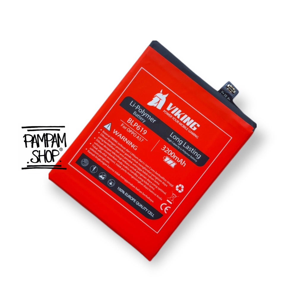 Baterai VIKING Double Power Original Oppo BLP619 A39 A57 BLP 619 Batre Batrai Battery Handphone HP