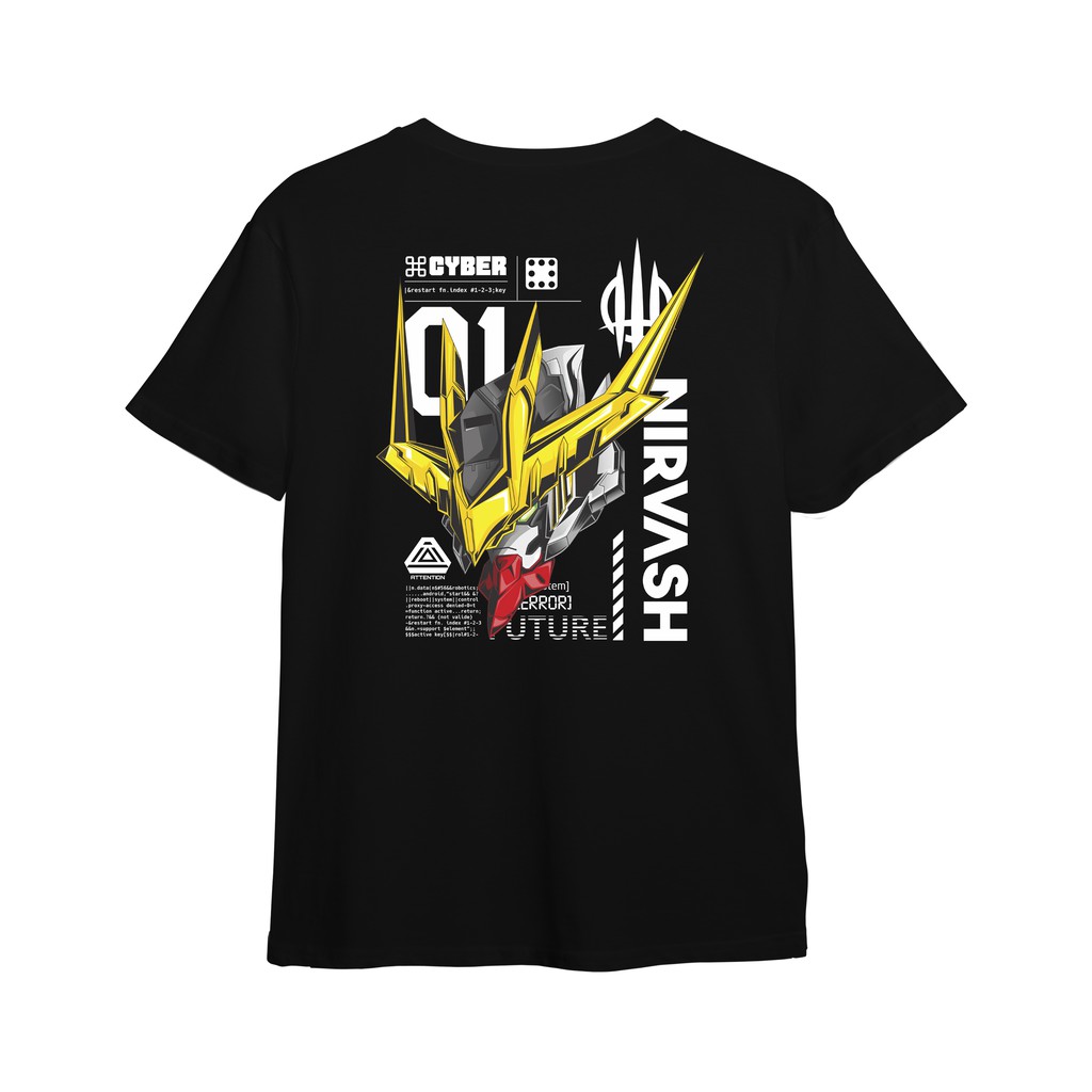 Nirvash Kaos Baju Distro Pria Black Combad 24 S Fit Size M L XL Motif Nirvash Gundam 01
