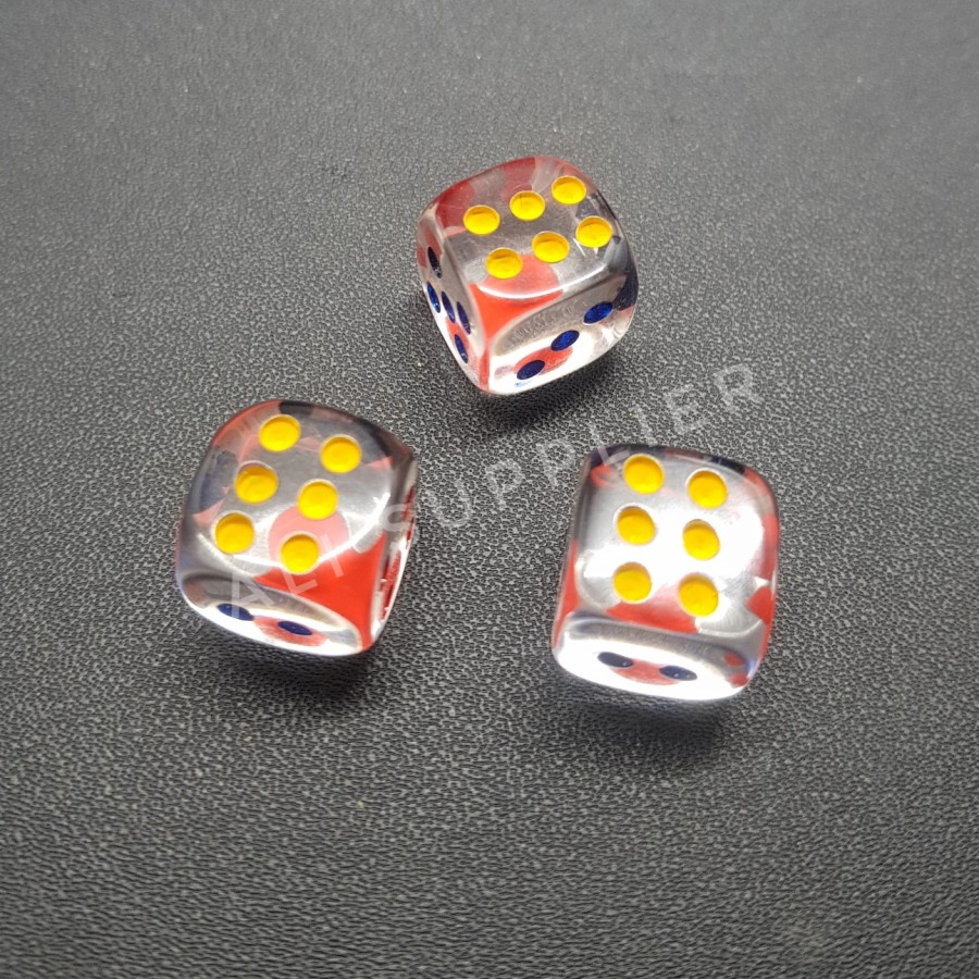 DADU PLASTIK TRANSPARAN MURAH 14mm x 14mm