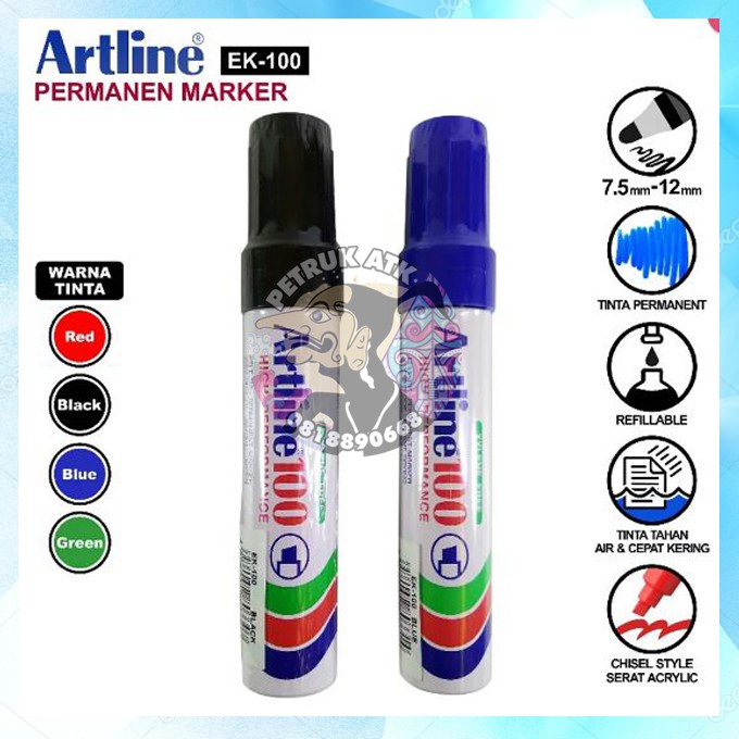 

[PCS] SPIDOL PERMANEN ARTLINE EK-100 BESAR HITAM / BIRU / MERAH*