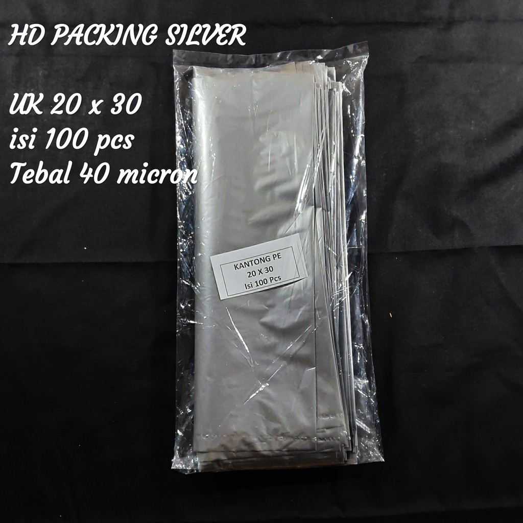 Plastik Packing Silver uk 20x30, HD Packing, Kantong bungkus Paket