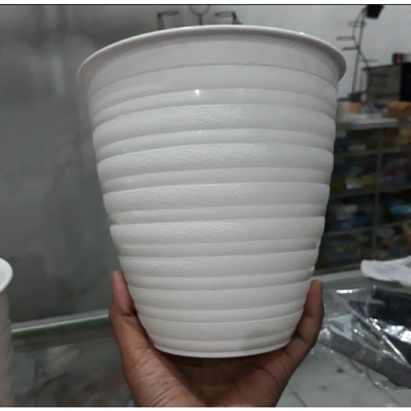 Pot tawon 151 putih, tinggi, pot bunga tirus