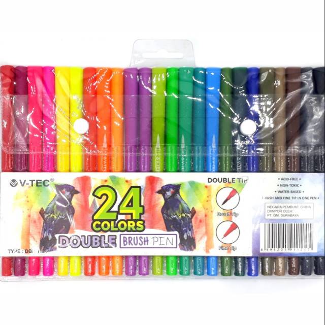 

Brush Pen 24 Warna Kaligrafi Double Tip