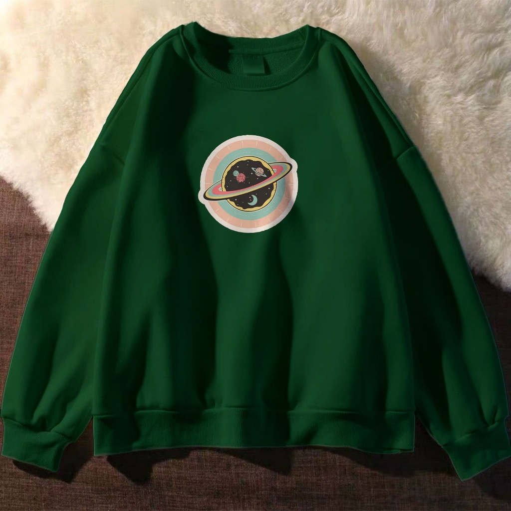 UNIVERSE ON CIRCLE SWEATER UNISEX FLEECE TEBAL CREWNECK PREMIUM