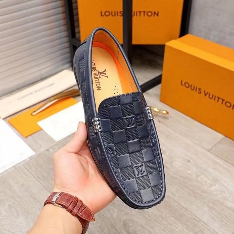 Sepatu lv loafer pria kualitas mirror kasual