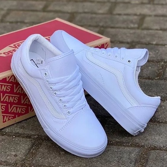 Sepatu Vans Oldskool Premium  Sneakers Pria Kasual Murah Sepatu Vans Putih Polos Classic Terbaru