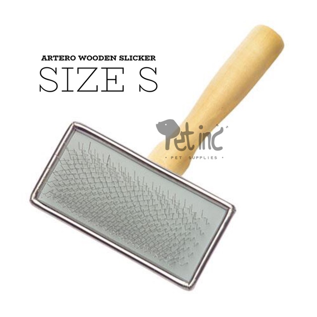 Artero wooden slicker S pet brush sikat sisir anjing atau kucing