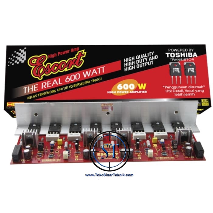 Kit Power Amplifier ESCORT The Real 600w Stereo BELL TR 1943/5200 Toshiba kuallitas Bagus CT