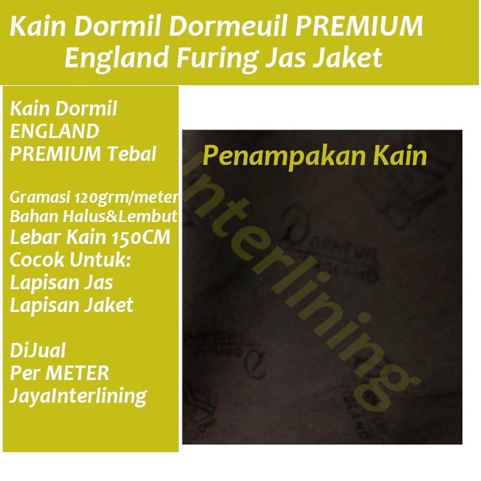 Kain Satin Dormil Dormeuil ENGLAND Premium Tebal Lebar 150Cm