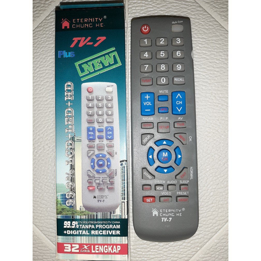 Remot Tv / Remot Multi Tv Tabung LCD LED Parabola Universal TV 7