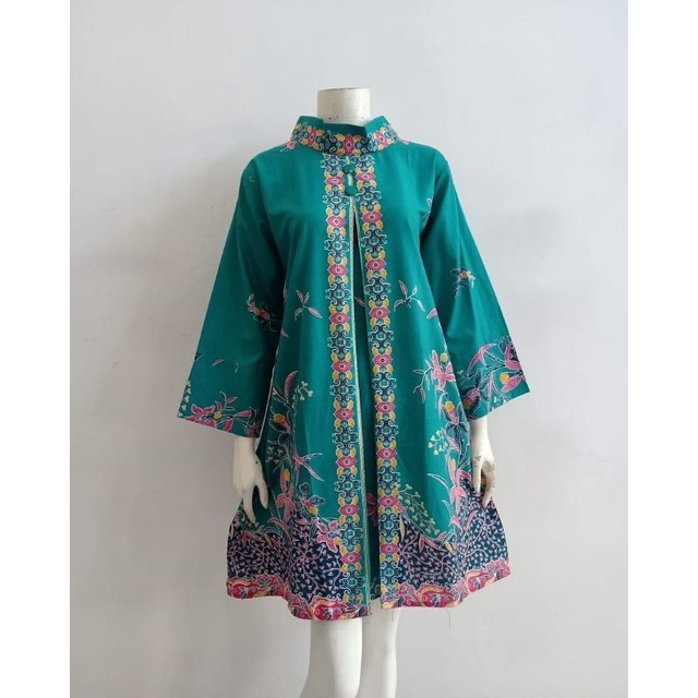 Baju Tunik Motif Batik Exclusive Elegan / Tunik Batik Kerja / Blus kerja