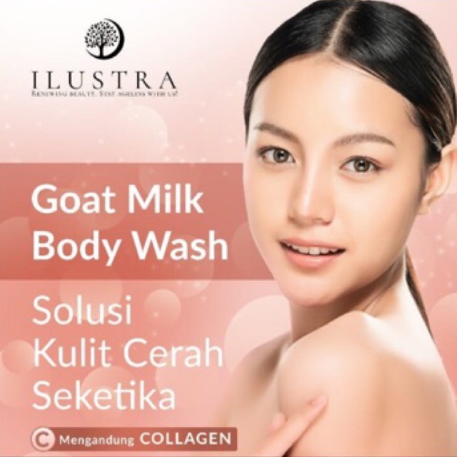 ILUSTRA goats body wash vanilla (pink) 500 ml lisensi JEPANG Promo!