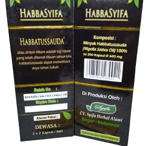 Habbatussauda 200 Kpsl | Minyak Habbatussauda | Habasyi Oil Jinten Hitam | Habbasyifa 200kpsl