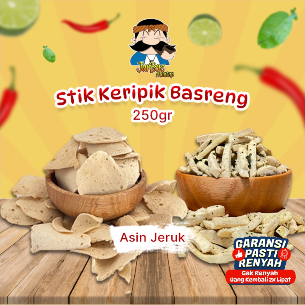 Basreng Asin Jeruk Ukuran 250gr Stik Keripik Makanan Ringan