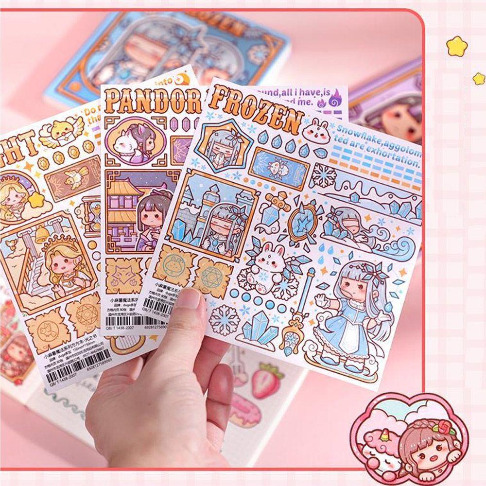 Top Hand Ledger Set Kreatif Notepad Gadis Jantung Stiker Tape Bahan Buku Diary