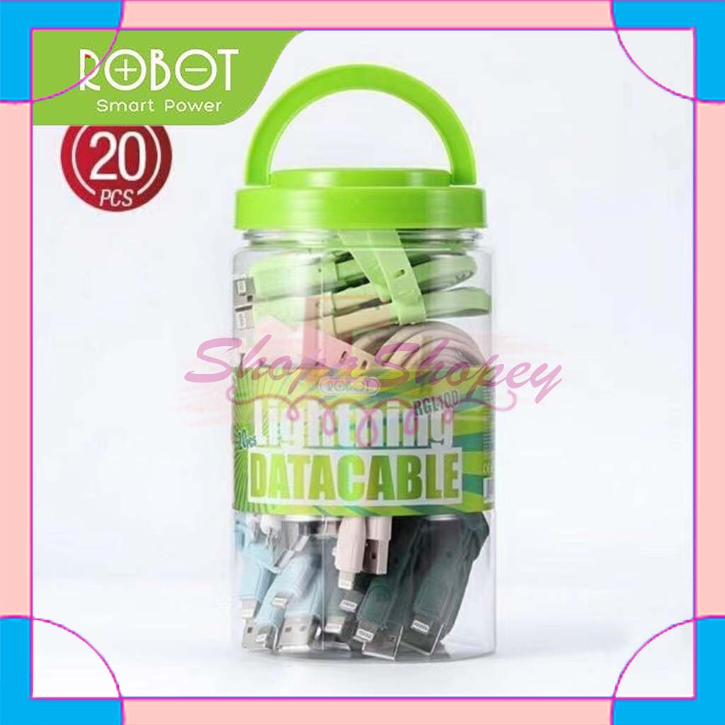 ROBOT Kabel Data RGC100/RGM100/RGL100 Android Iphone Lightning Type C Micro USB 1M Data Cable Original