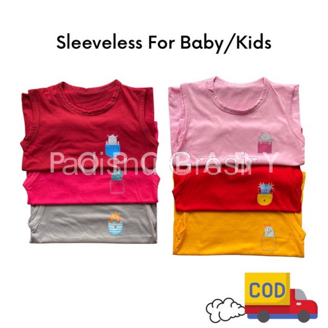 Kaos Kutung Bayi Anak 100% Katun SLEEVELESS FOR KIDS BABY