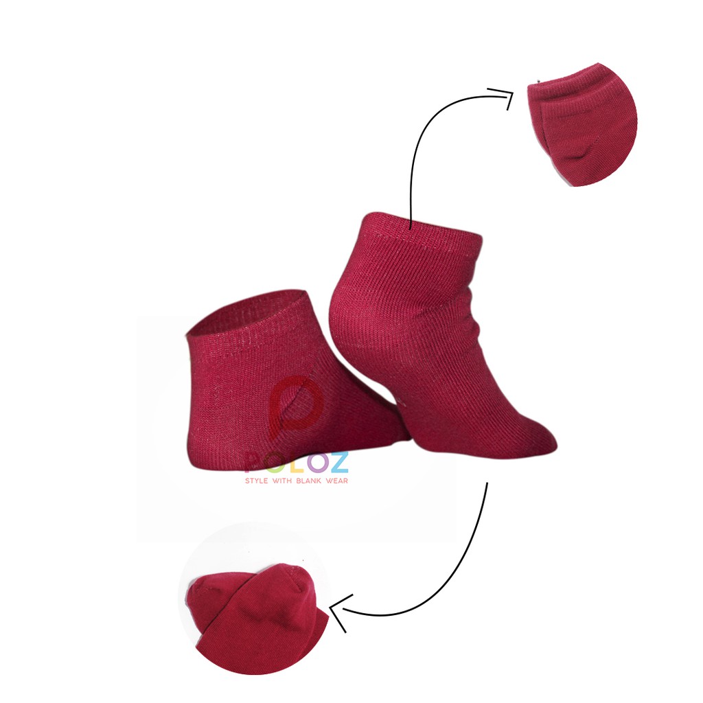 Jual kaos kaki pria wanita pendek semata kaki-maroon