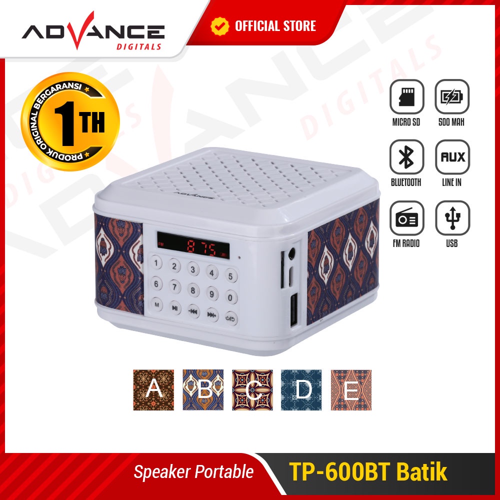 Advance Digitals TP600BT Speaker Bluetooth - Corak Batik