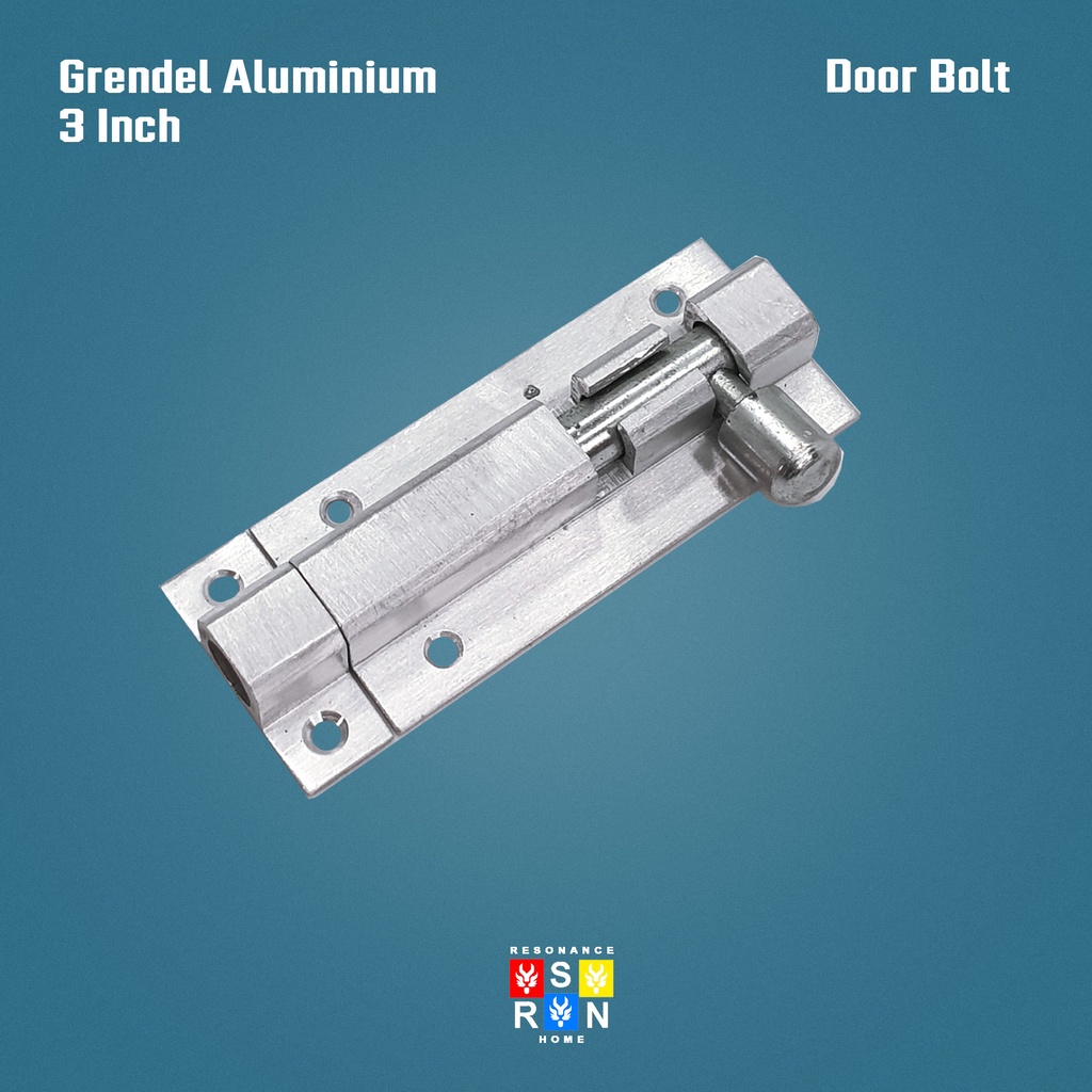 Slot Pintu Jendela Grendel 3 Inch 7 cm Alumunium + Skrup dan Baut Resonance Home