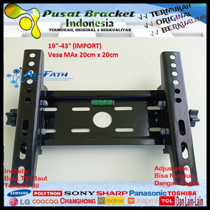 Bracket TV SHARP 19 s/d 43 inch IMPORT QUALITY Garansi 100% cocok