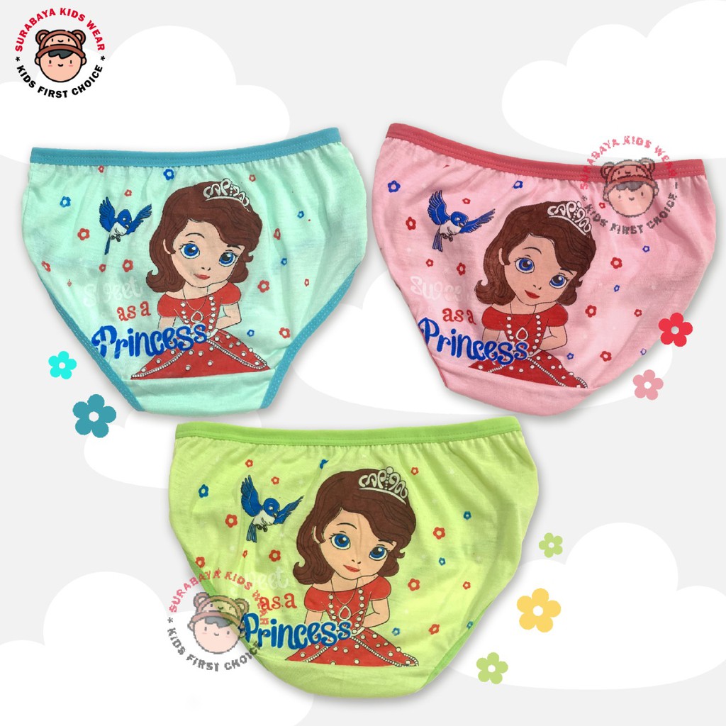 Celana Dalam Anak Perempuan Motif Kartun Warna