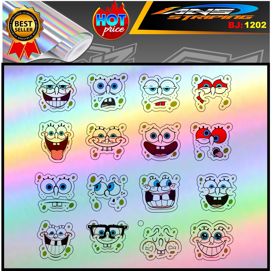 STICKER PACK SPONGEBOB LUCU / STICKER KULKAS LAPTOP HP KACA / STIKER AESTHETIC