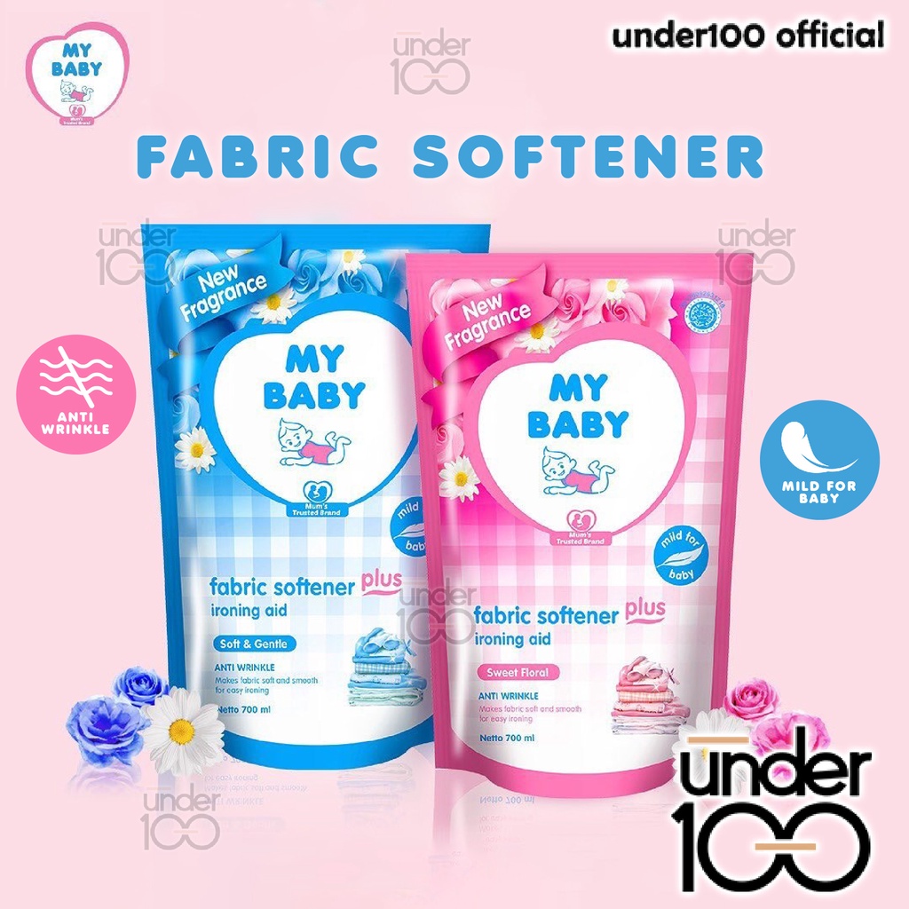 ❤ UNDER100 ❤ MY BABY Fabric Softener Plus Ironing Aid 700ml | Anti Wrinkle | Soft &amp; Gentle | Sweet Floral | Pelembut Pakaian Bayi | BPOM