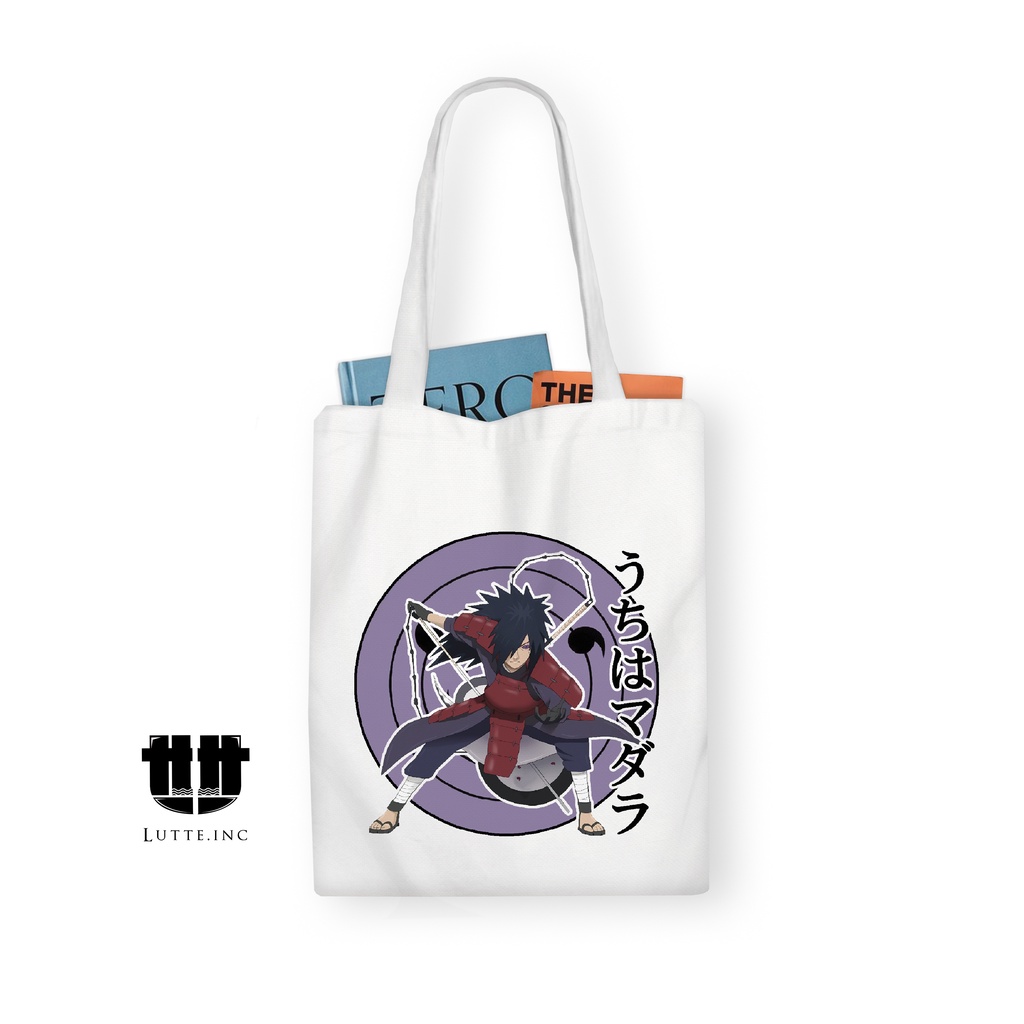 TERBARU Totebag Madara Uchiha Tote bag Anime Kanvas Premium ToteBag Lutte.Inc  ( Naruto Series )