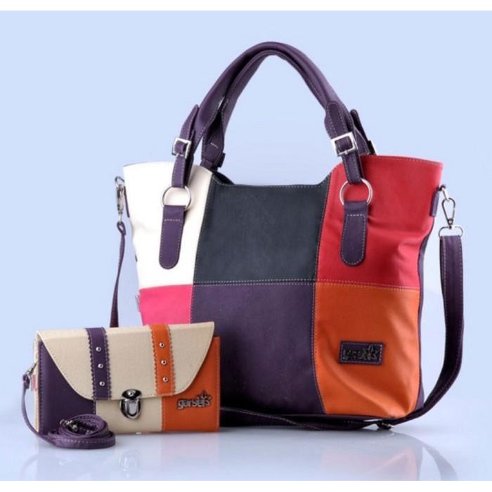 Paket Tas dan Dompet Selempang Jinjing Perempuan Wanita Cewek GARSEL FAK 002 Cibaduyut