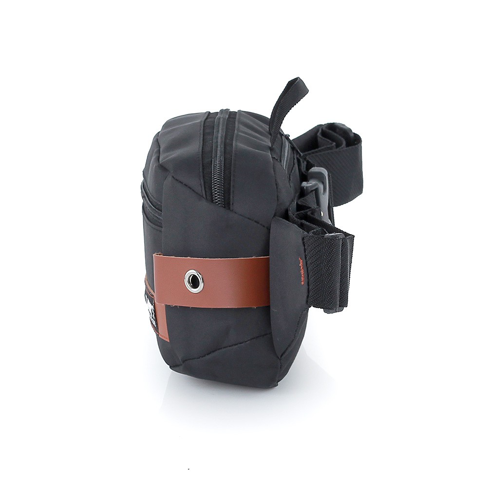 Tas Selempang Waistbag Pria Hitam Kecil Distro Keren Terbaru Simpel Premium Waterproof Anti Air