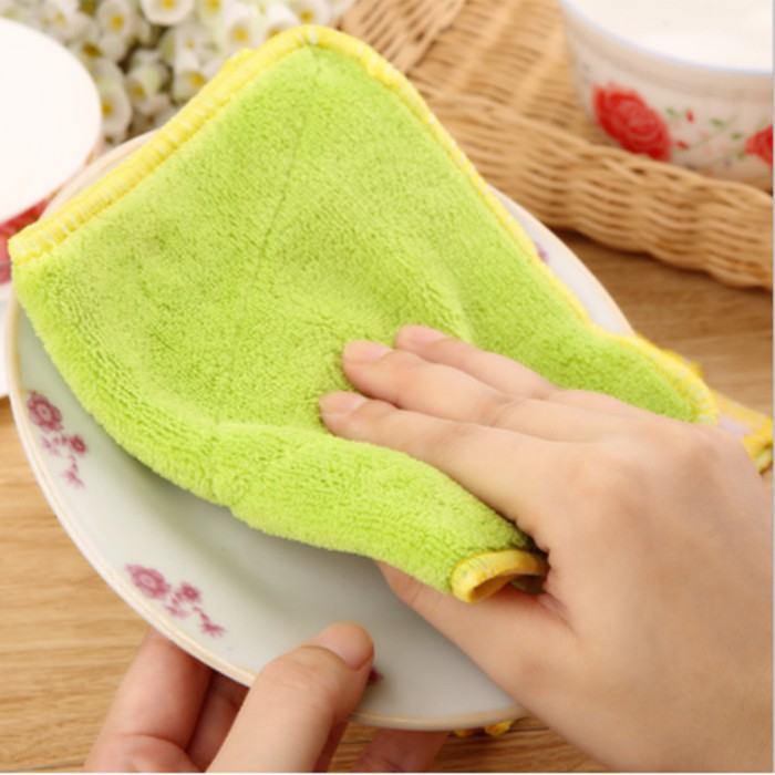 R0529 Lap Microfiber Lembut 2 Warna Anti Lecet Serbaguna 25x14 cm