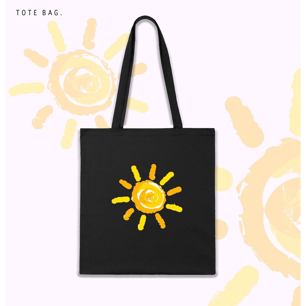 TOTE BAG WANITA / SUN / TAS LES / TAS KULIAH / TAS SANTAI / BAHAN KANVAS