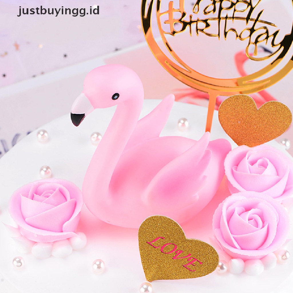 Topper Kue Desain Flamingo Warna Pink Untuk Dekorasi Pesta Ulang Tahun Pernikahan