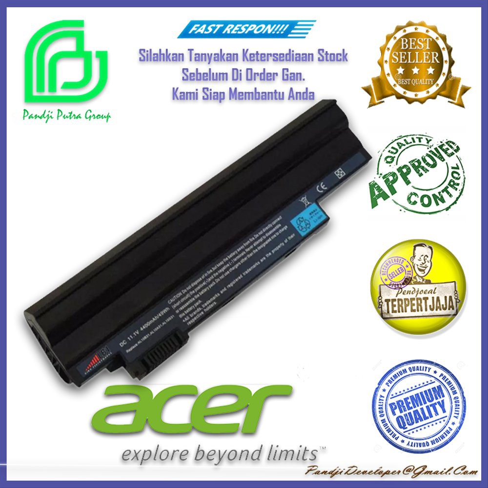 Lihat Detal Baterai Laptop Acer Aspire One 722- AO722 AO722-BZ696 AO722-BZ454 AO7 e disigrosir
