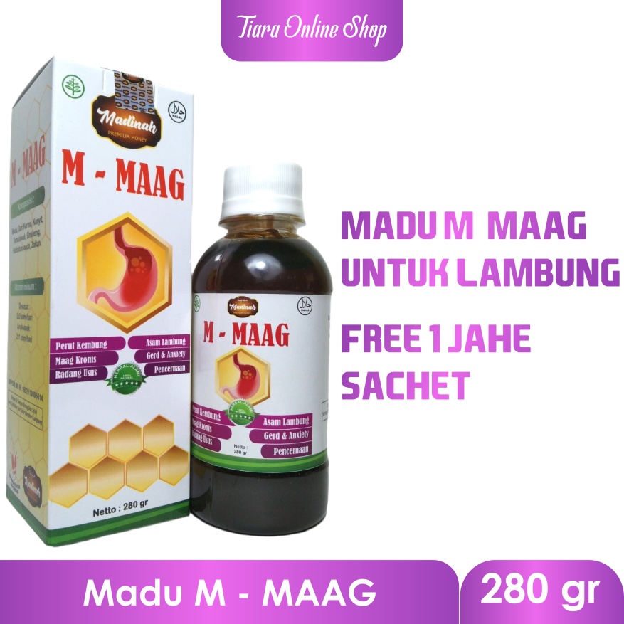 Madu Sehat Lambung M-Maag | Mengobati Lambung | Madu Asam Lambung | Madu Tukak Lambung | Gerd | Pencernaan Sehat 280 gram | Maag Kronis