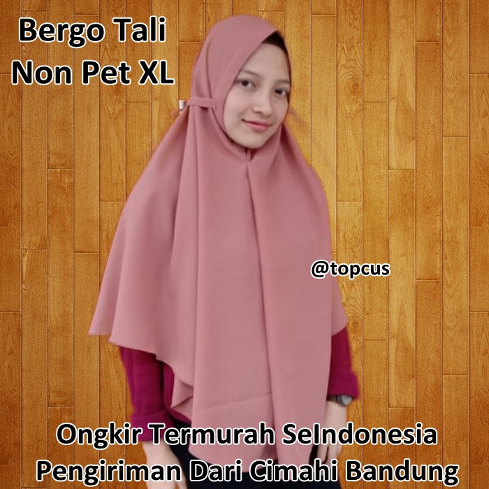 TERMURAH Jilbab Bergo Maryam Tali Non Pet Khimar Instan XL lebih panjang